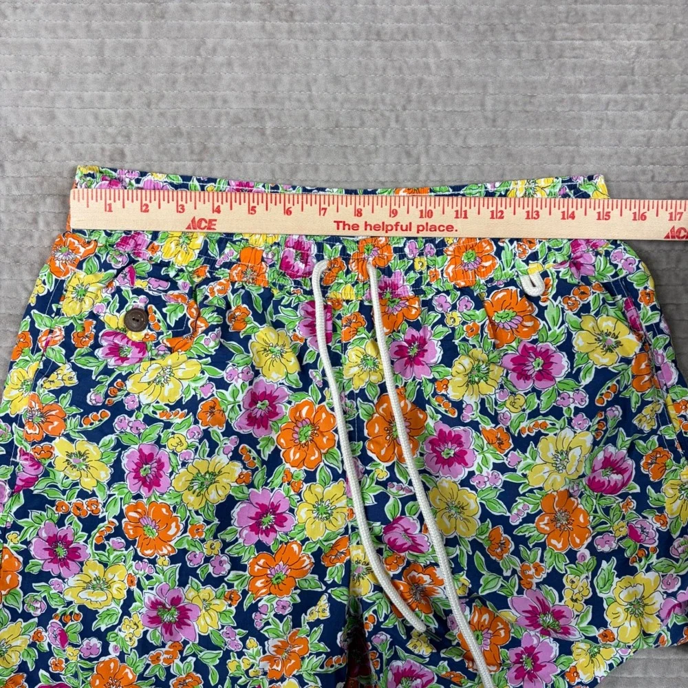 Polo Ralph Lauren Mens Floral Swim Trunks Navy Blue Orange Pink Medium 5